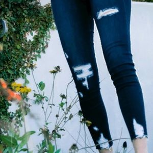 Lularoe Distressed Dark Ankle Jeans